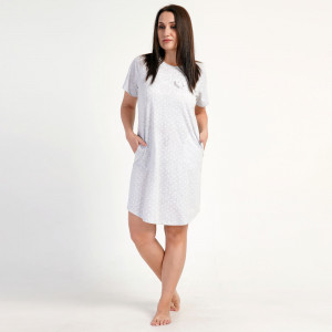 Vienetta Plus Size Nightgown with Pockets, 'Sprinkles of Love' Model