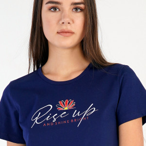 Pijamale Dama Vienetta din Bumbac 100%, Model 'Rise UP' Blue