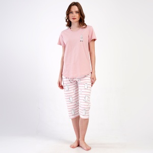 Women's 100% Cotton Pajamas Vienetta, 'Love Story' Model | Comfort and Style
