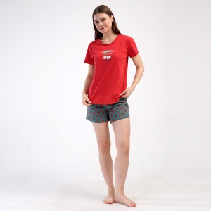 Women's 100% Cotton Pajamas Vienetta, Model 'We Love Sweet' | Sweet and Cool