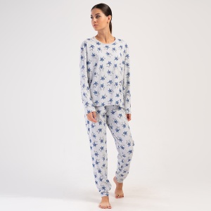 Women's 100% Cotton Pajamas Vienetta, 'Solar Eclipse' Model | Absolute Comfort and Casual Style