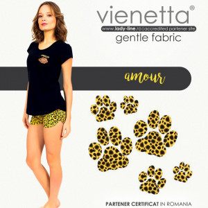 Pijamale Dama Manesca Scurta Pantalon Scurt Vienetta Dream Model 'Amour'