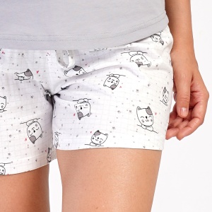 Pijama Damă cu Maieu Vienetta 'Best Friends' | Bumbac 100% - Prezentare pijama detaliu pantalon.