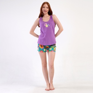 Women's Pajamas with Tank Top Vienetta 'You Will Be Fresh' | Fresh Comfort & 100% Cotton