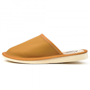 Papuci de Casa Dama Material Piele Culoare Crem, Model 'Select' Savanna