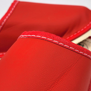 Papuci de Casa Dama Material Piele Culoare Crem, Model 'Select' Red