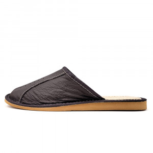 Papuci de Casa din Piele Culoare Maro Model 'Cleveland View' Summer