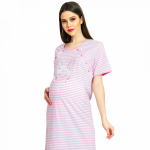 Camasa pentru Gravide si Alaptat Vienetta 'Cute Bunny' Pink