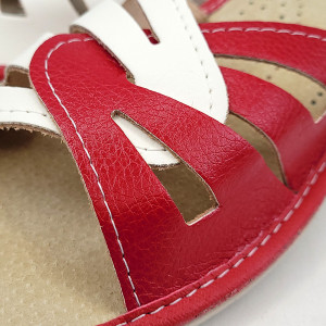 Papuci de Casa din Piele Comozi Model 'Glaucia' Red