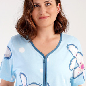 Halat Dama cu Fermoar Marimi Mari Vienetta, Model 'Enjoy' Blue