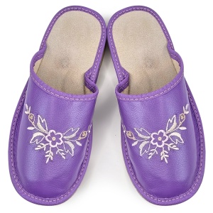 Leather Slippers Model 'Akna Rogue Simple' Purple | Comfort and Elegance