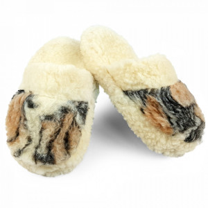 Marbled Sheep Wool Slippers 'Zamolxis' Model