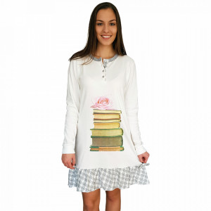 Nightwear Snelly L'Originale, 100% Cotton, 'Smart & Beauty' White - Img 2