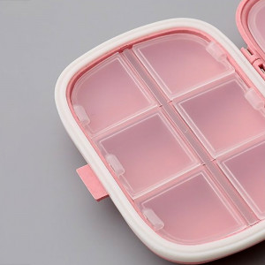 Organizator Medicamente Tip Valiza cu 8 Compartimente Model Traveling Pink