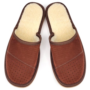 Papuci de Casa din Piele pentru Bărbați 'Gentleman's Classic' Brown | Confort, Stil și Eleganță