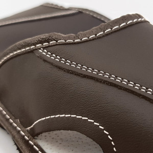 Papuci de Casa Vara din Piele Culoare Negru Model 'Summer Earth'
