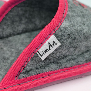 Papuci de Casa Vara din Postav 'Sweet Kitty' Fuchsia