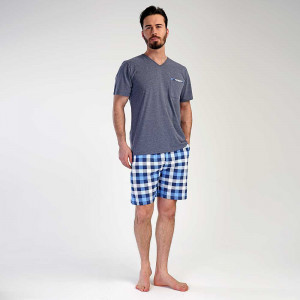 Pijama Barbati Lounge Anthracite | Vienetta MAN - Model cu Pantalon Scurt