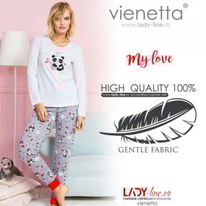 Pijama Dama Vienetta Model 'My Love' Gray