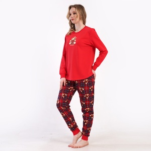 Pijama din Bumbac Vătuită la Interior Vienetta, Model 'You are So Sweet' - Pijama prezentare vedere din lateral.