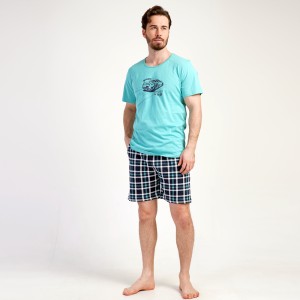 Pijamale Barbati cu Pantalon Scurt Vienetta | MAN Model 'No Rules Off Road'