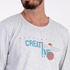 Pijamale Confortabile Barbati Vienetta|MAN, Model 'Creative WorldWide' Gray