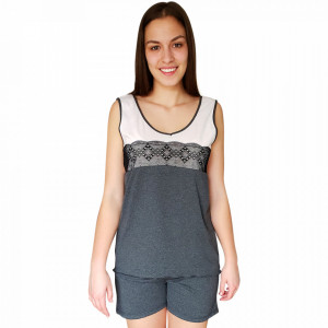 Pijamale Dama Bumbac 100%, Brand Charachter, 'Love Inspiration' Gray