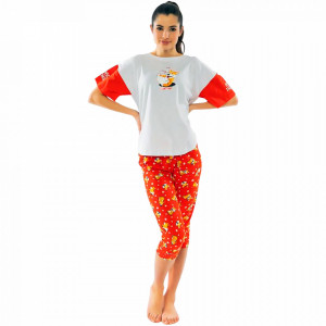 Pijamale Dama Confortabile cu Pantalon 3/4 Vienetta Model 'Make Today Amazing'