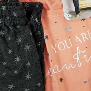 Pijamale Dama Marimi Mari Vienetta Model 'You are Beautiful' Pink