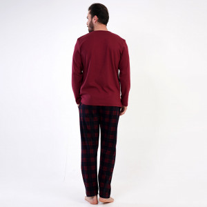 Pijamale din Bumbac Interlock Vienetta | MAN Barbati Model 'Weekend Mood' 
