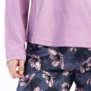 Pijamale Vienetta Marimi Extra Mari din Bumbac 100% Model 'Attitude'. Prezentare pijama detaliu pantalon.
