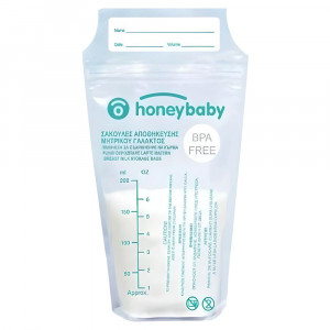 Set 15 Pungi Depozitare Lapte Matern Pre Sterilizate de 200 ml HoneyBaby BPA Free