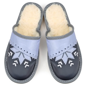Sheepskin Fur Slippers 'Harmony' Gray | Comfort and Warmth