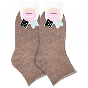 Șosete Bumbac Fară Compresie pe Picior Set 2 Perechi Model 'Harmony' Brown