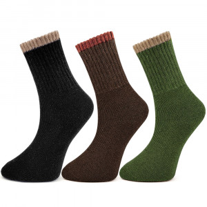Șosete Călduroase din Lână Set 3 Perechi Model 'Comfort Chic' Dark