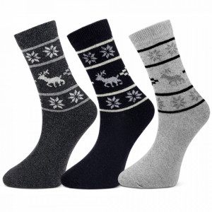 Șosete din Lână de Alpaka Set 3 Perechi Model 'Sweet Lapland'