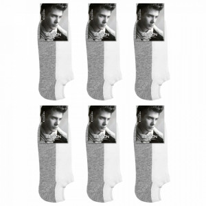 Sosete Glezna Barbati Set 6 Perechi Culoare Alb/Gri Model 'Minimal White'