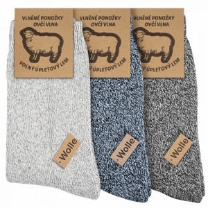 Șosete Groase și Călduroase din Lână Set 3 Perechi Model 'Classic Lady Line' Gray