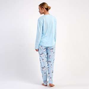Pijama Damă din Bumbac 100% Vienetta, Model 'Be a Dreamer' - Prezentare pijama din spate.