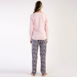Pijamale Dama din Bumbac 100% Vienetta, Model 'I Feel Beautiful Today' Pink