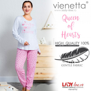 Pijamale Dama Marimi Mari Vienetta Model 'Queen of Hearts'