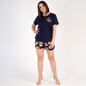 Women's Plus Size Cotton Pajamas Vienetta, Model 'You are Magical' Blue