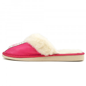 Papuci de Casa Dama Imblaniti cu Lana de Oaie Model 'Root Traditions' Deep Pink