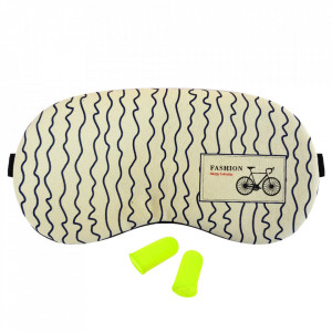 'Bicycle Happy Every Day' Sleep Mask and Earplugs