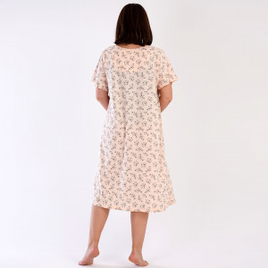 Camasa de Noapte Marimi Extra Mari din Bumbac Vienetta, Model 'Marlene' Creamy