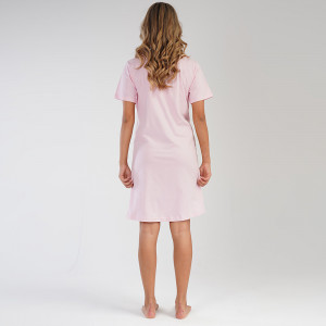 Camasa Gravide si Alaptat cu Fermoar Vienetta Model 'Good Luck' Light Pink