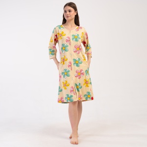 Halat Damă din Bumbac cu Fermoar Vienetta, Model 'Summer Flowers' | Confort și Eleganță Florală