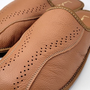 Men's Leather Slippers with Wool Lining Model 'Luxury Man' Classic Brown | Premium Warmth & Comfort - Img 7