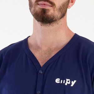 Pijamale Barbati cu nasturi Vienetta|MAN, Model 'Signature' Blue