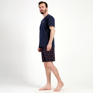 Pijama Bărbați cu Pantalon Scurt Vienetta|MAN 'Daily Fresh' - Prezentare pijama din lateral.